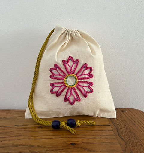 Drawstring bag embroidery kit
