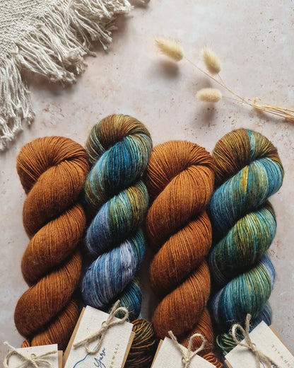 Hand-dyed BFL Fingering